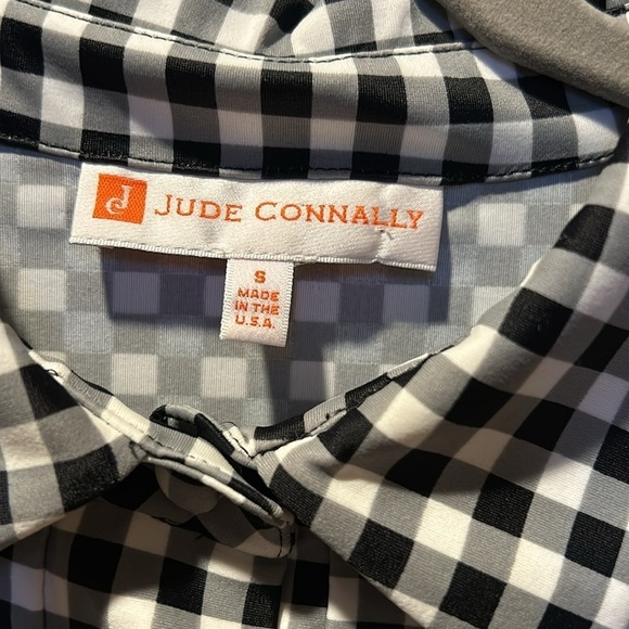Jude Connally Devyn Black White Check Short Sleeve Top Size Small - Picture 3 of 6